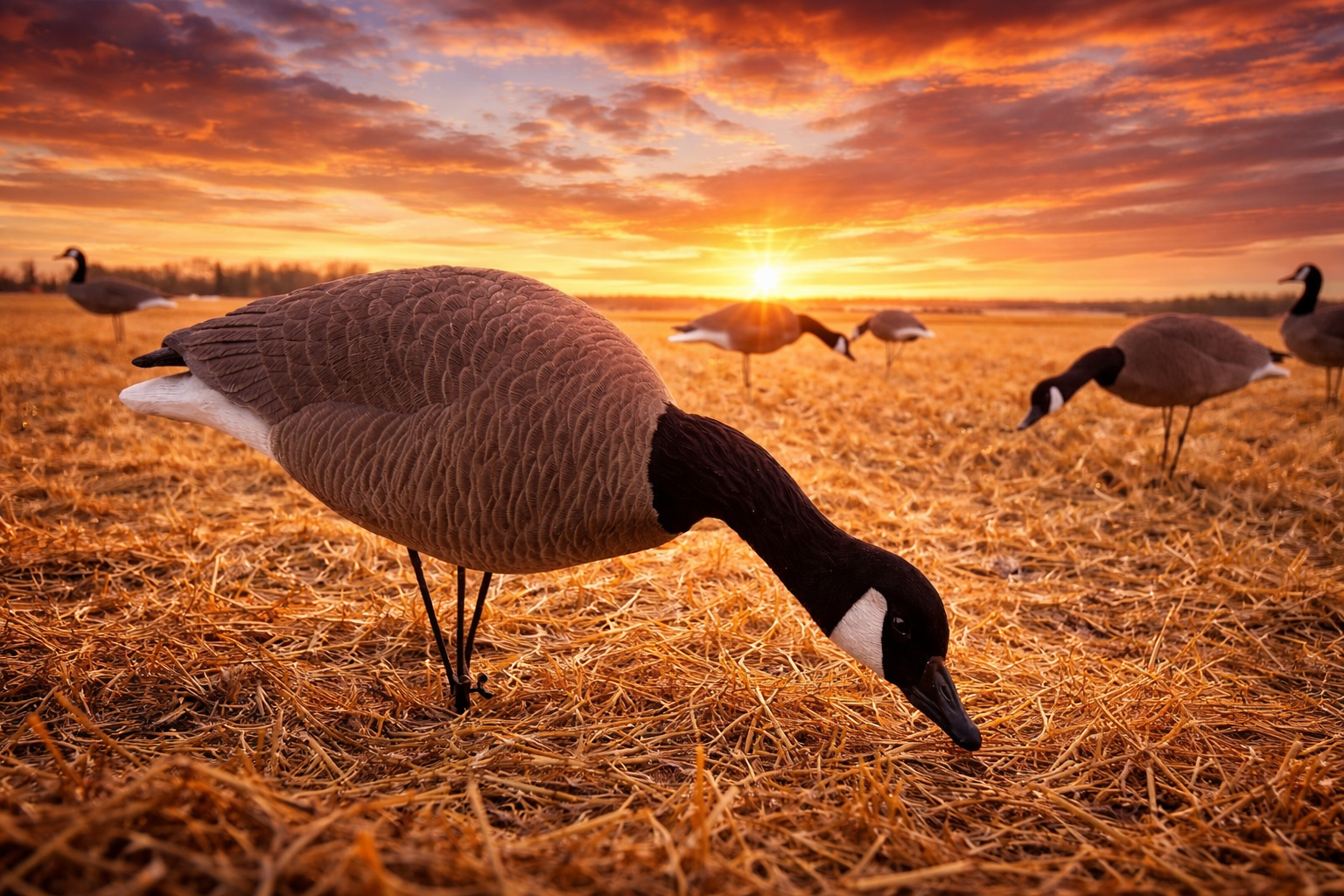 12 Full Body Field and Feather Canada Goose Decoys